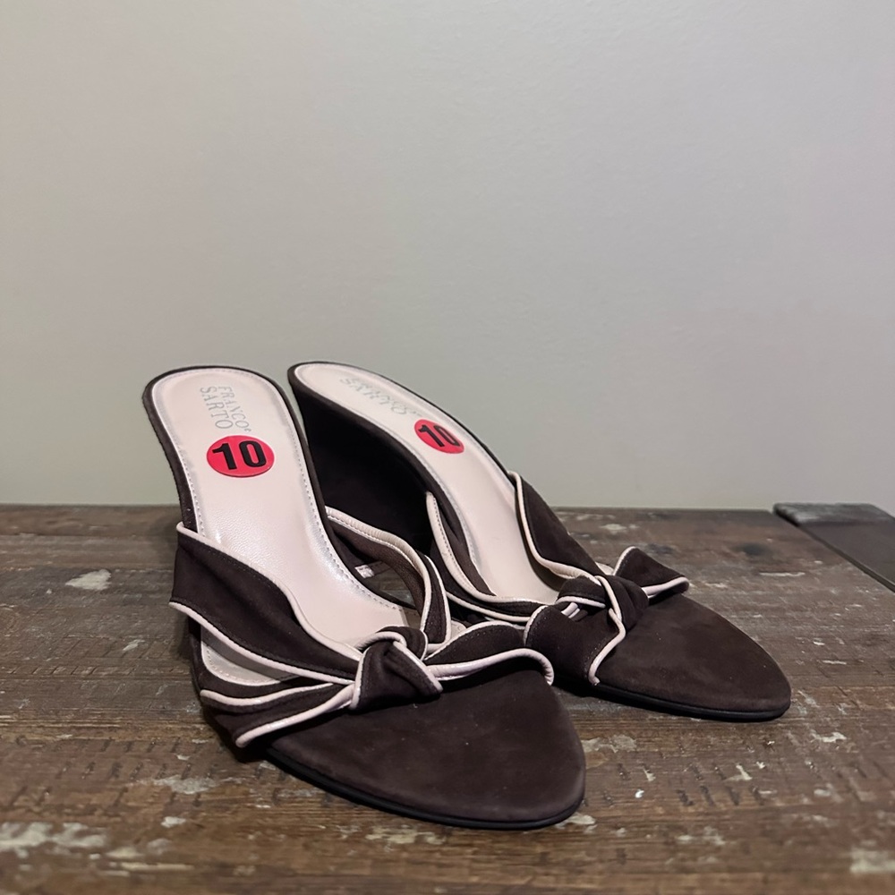 Franco Sarto Brown Pink Wedge Heels Womens Size 10 NEW